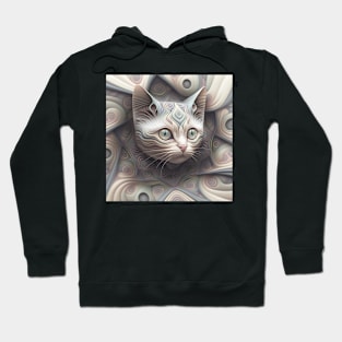 A Fractal Pattern Featuring A Kitten Hoodie